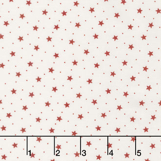 Star & Stripe Gatherings - Independence Star Ivory Red Yardage