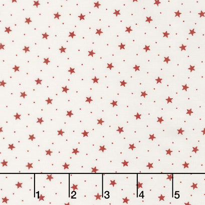 Star & Stripe Gatherings - Independence Star Ivory Red Yardage