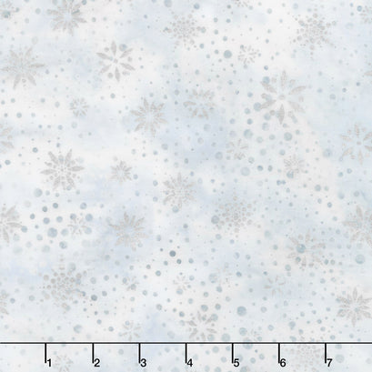 Artisan Batiks - Snowflakes 2 Dots Frost Metallic Yardage