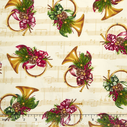 Holly Jolly Christmas - Horn Ivory Yardage
