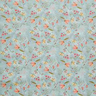 Gift of Grateful Praise - Meadow Mixed Media Light Blue Yardage