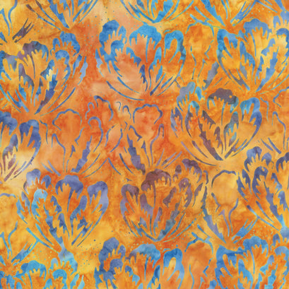 Tonga Batiks - Dragonfly Hibiscus Sunset Yardage