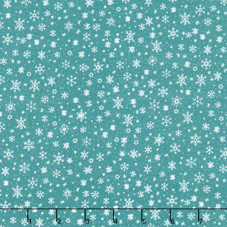 Ski Hill - Snowflakes Teal Yardage