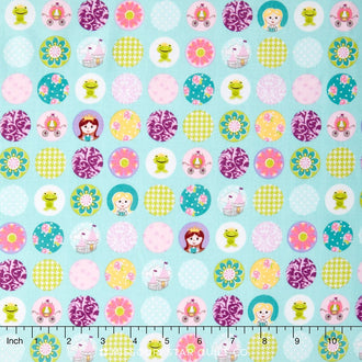 Dream and a Wish - Dots Blue Yardage