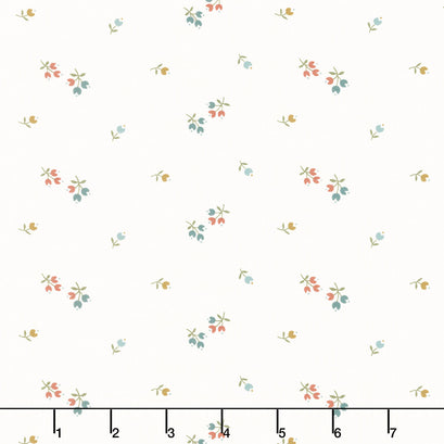 Flower Box - Buds Milk White Yardage
