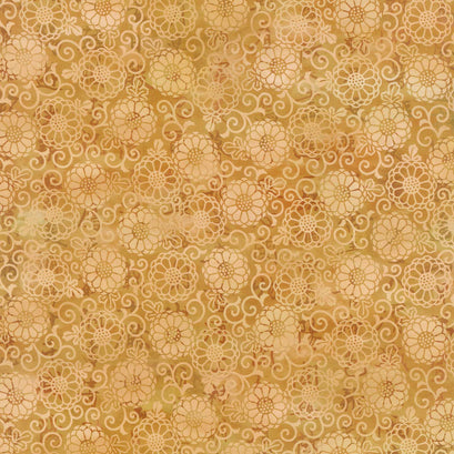 Oriental Gardens - Lace Gold Digitally Printed Yardage