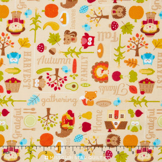 Happy Harvest - Main Brown Flannel Yardage