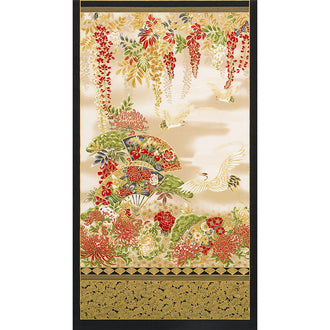 Imperial Collection 14 - Cranes Red Metallic Panel