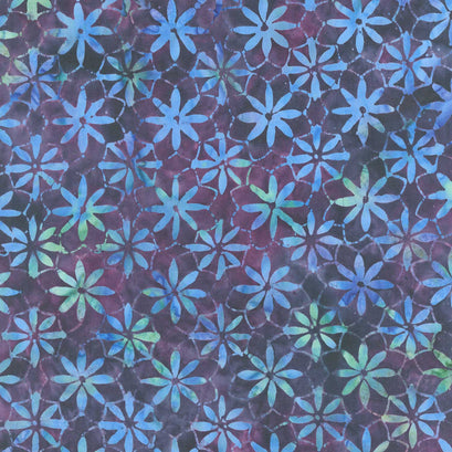 Reflections Batiks - Geo Flower Purple Yardage