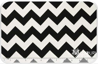 Cotton Chevron - Black Yardage
