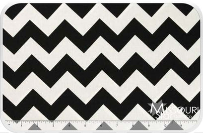 Cotton Chevron - Black Yardage