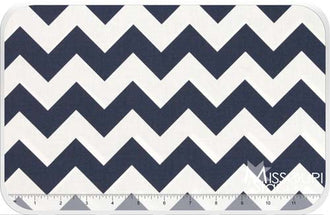 Medium Cotton Chevron - Navy Yardage
