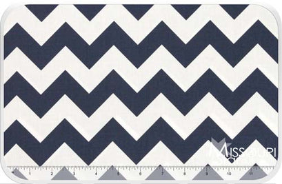 Medium Cotton Chevron - Navy Yardage