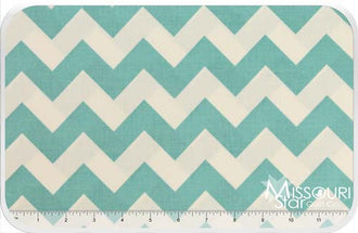 Cotton Chevrons - Aqua Yardage