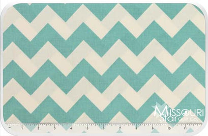 Cotton Chevrons - Aqua Yardage