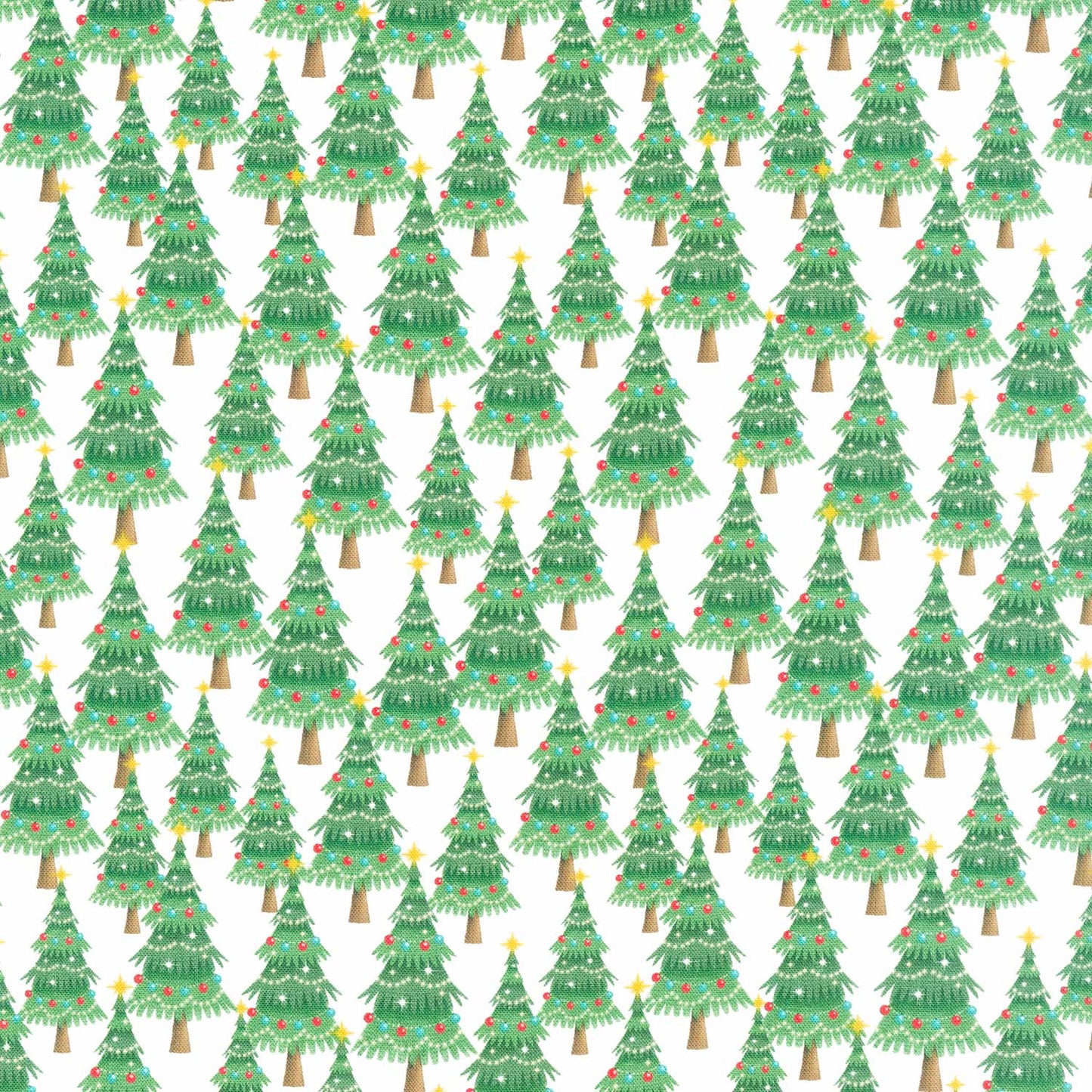 Snow Angels - Christmas Tree Allover White Yardage Primary Image