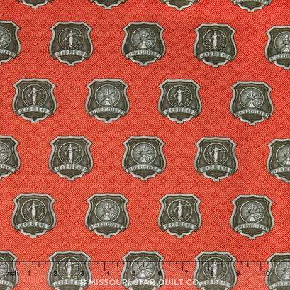 American Heroes - Fireman Badge Red Yardage