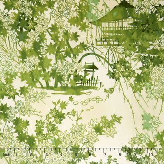 Imperial Collection - Vintage Scenic Toile Green Yardage