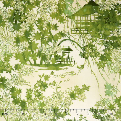 Imperial Collection - Vintage Scenic Toile Green Yardage
