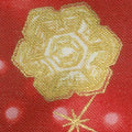 Winter's Grandeur 6 - Holiday Scattered Snowflakes Red Metallic Yardage