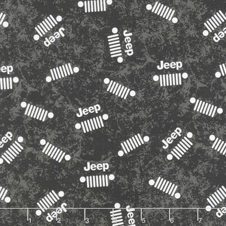 Jeep in the Wild - Jeep Logo Black Yardage