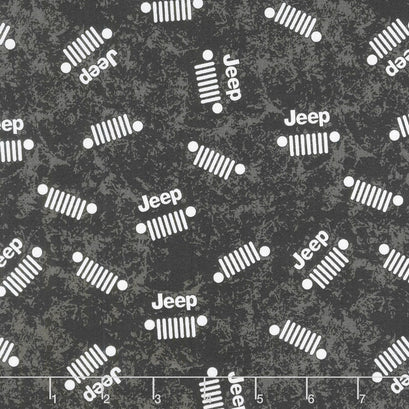 Jeep in the Wild - Jeep Logo Black Yardage