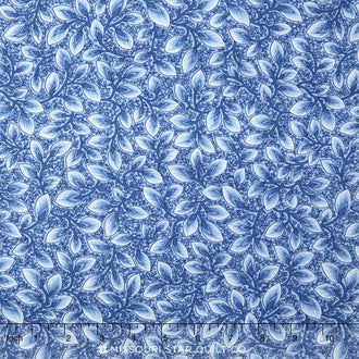 Country Manor - Navy Colorstory Leaves Blue Yardage