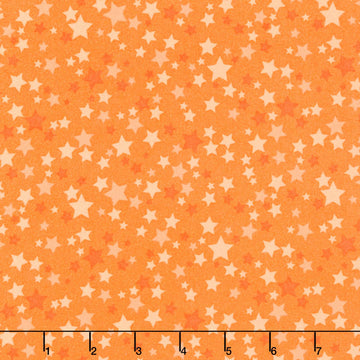 Playtime Flannel - Stars Orange Yardage Primary Image