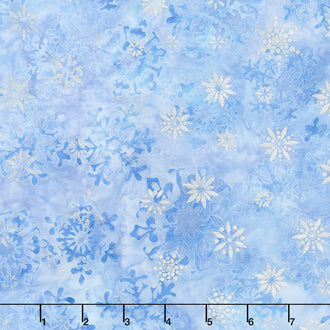 Artisan Batiks - Snowflakes 2 Small Snowflakes Glacier Metallic Yardage