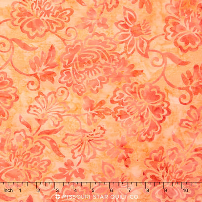 Tonga Batiks - Pashmina English Rose Peach Yardage