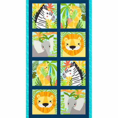 Safari Soiree - Animals Aqua Panel