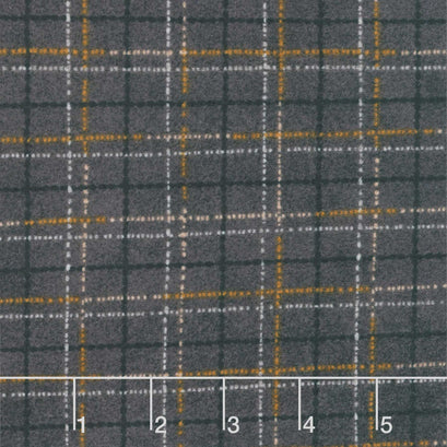 Where the Wind Blows - Burly Plaid Black Flannel Yardage