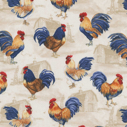 Morning Serenade - Roosters Cream Yardage
