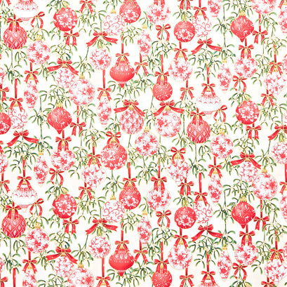 Holiday Flourish - Festive Finery Ornaments Cream Metallic Yardage