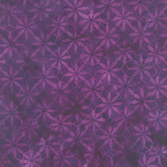 Reflections Batiks - Geo Flower Purple Yardage