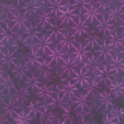 Reflections Batiks - Geo Flower Purple Yardage