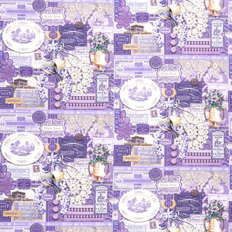 Curated in Color - Collage Purple Yardage