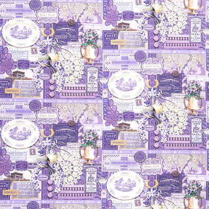 Curated in Color - Collage Purple Yardage