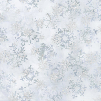 Artisan Batiks - Snowflakes 2 Small Snowflakes Frost Metallic Yardage