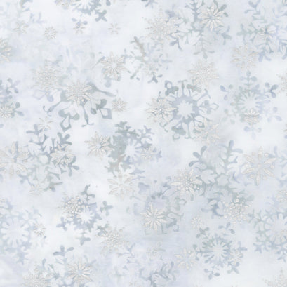 Artisan Batiks - Snowflakes 2 Small Snowflakes Frost Metallic Yardage