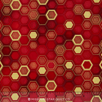 Winter's Grandeur - Crimson Metallic Yardage
