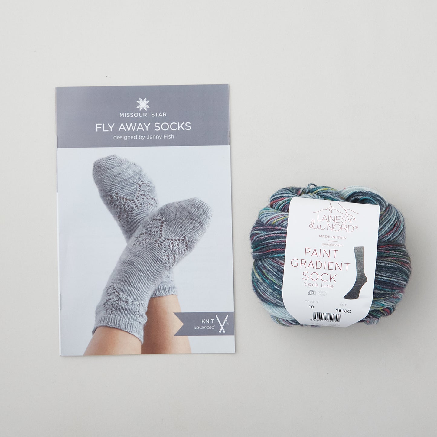 Fly-Away Socks Knit Kit - Green Primary Image