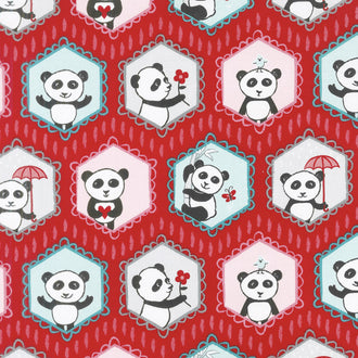 Panda Love - Main Red Yardage