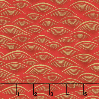 Imperial Collection 14 - Waves Crimson Metallic Yardage