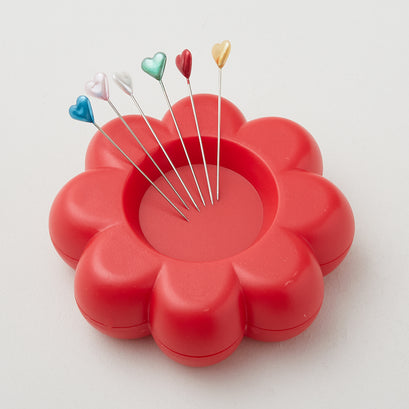 Lori Holt Flower Power Magnetic Pin Holder - Riley Red