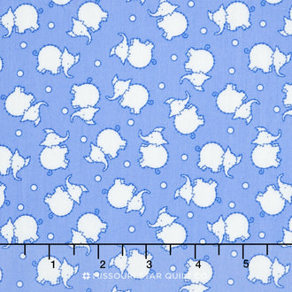 Toy Chest 2 - Toy Elephant Blue Yardage