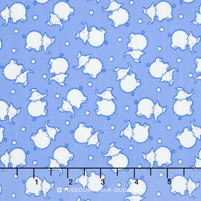 Toy Chest 2 - Toy Elephant Blue Yardage