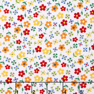Gingham Girls - Gingham Blossom White Yardage