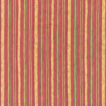 Star Of Wonder, Star Of Light - Scroll Stripe Red Yardage Primary Image