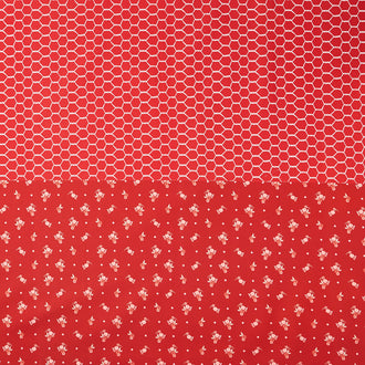 Celebrating 50 Years of Moda - Four In One Blender Print Red Yardage